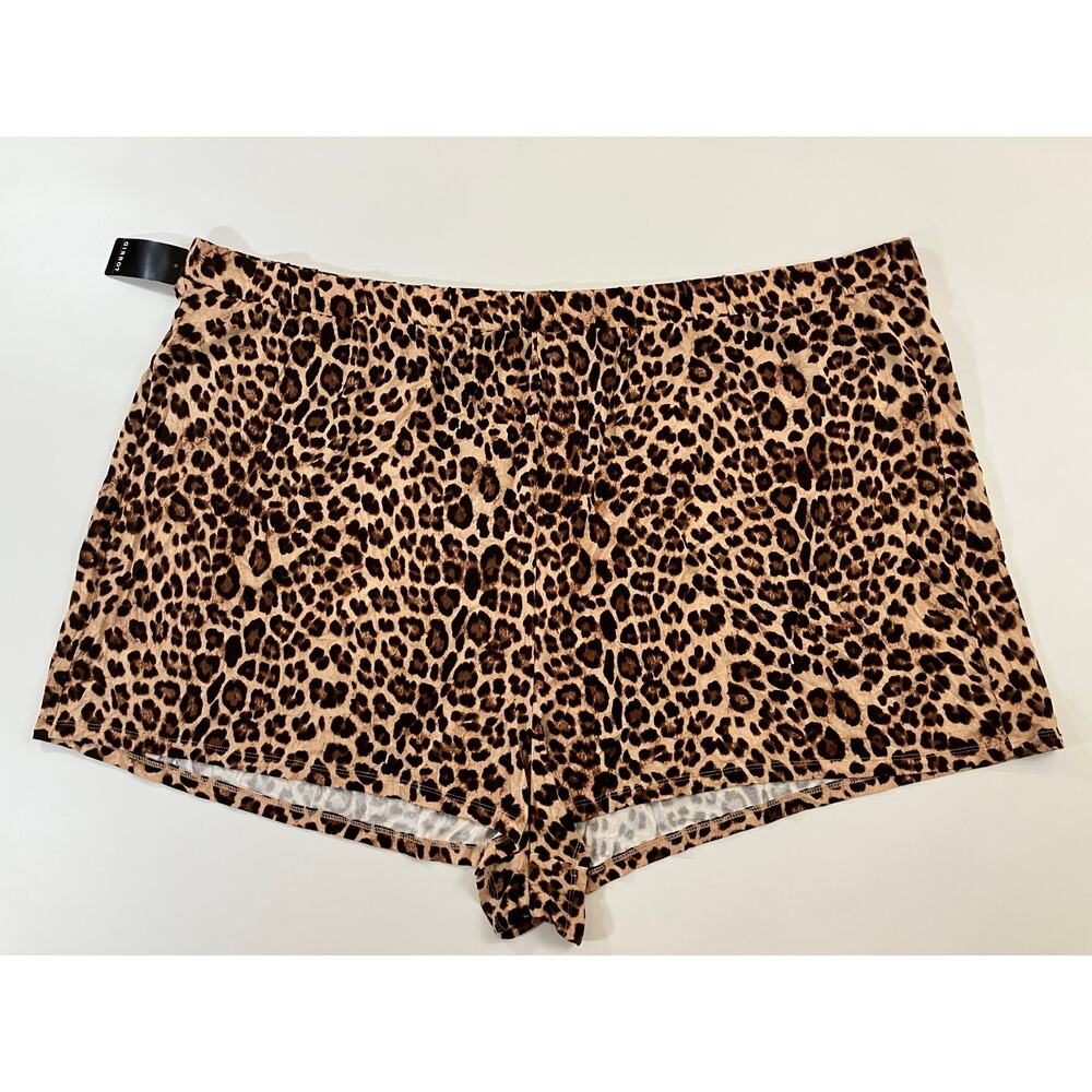 Torrid Super Soft Leopard Print Tie Front Sleep Shorts Women 6X NWT Plus Size